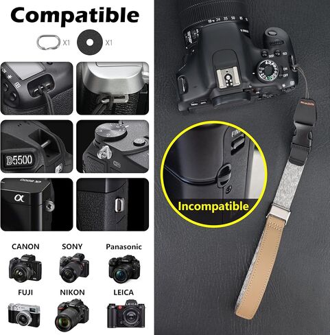 SUNYA Camera Wrist Strap with Quick Release Buckle. Sturdy Nylon Rope Hand Strap Compatible for DSLR or Mirrorless Camera in Kuwait