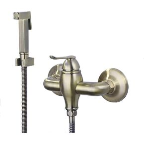 Handheld Bidet Sprayer for Toilet, Green Bronze Brass Cloth Diaper Sprayer Kit with Hot and Cold Water, Wall Mounted Toilet Bidet Set in Kuwait
