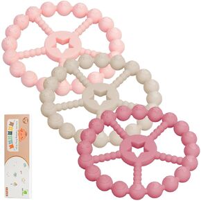 ألعاب تسنين الأطفال من 0 إلى 6 أشهر-ألعاب Loviomad Ring Teether Baby ، أساسيات الأطفال حديثي الولادة ، ألعاب تسوية السيليكون من فئة الطعام للأطفال من 6 إلى 12 شهرًا ، هدايا دش التسنين (فتاة/فتى) in Saudi Arabia