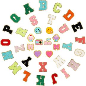 98PCS Self Adhesive Chenille Letter Patches & Number Stickers, 3 Packs A-Z Stick On Varsity Letter Patches Felt Sewing Chenille Letters Alphabet Stickers Numbers Chenille Patch for Bags Clothes Hats in Kuwait