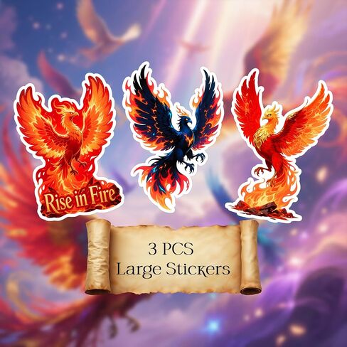 108 pcs Magic Phoenix Sticker Fire, Dark, Lighting, Ice, Water Chibi Stickers Vinyl Waterproof for Kids Car Decal, Hard hat Scrapbook Birthday Christmas Gift Funny Girl Boy in Kuwait