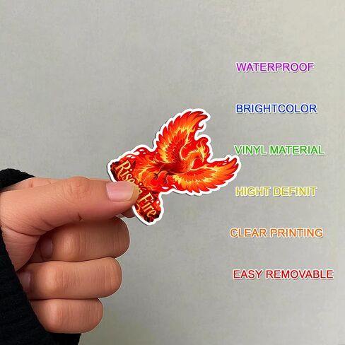 108 pcs Magic Phoenix Sticker Fire, Dark, Lighting, Ice, Water Chibi Stickers Vinyl Waterproof for Kids Car Decal, Hard hat Scrapbook Birthday Christmas Gift Funny Girl Boy in Kuwait