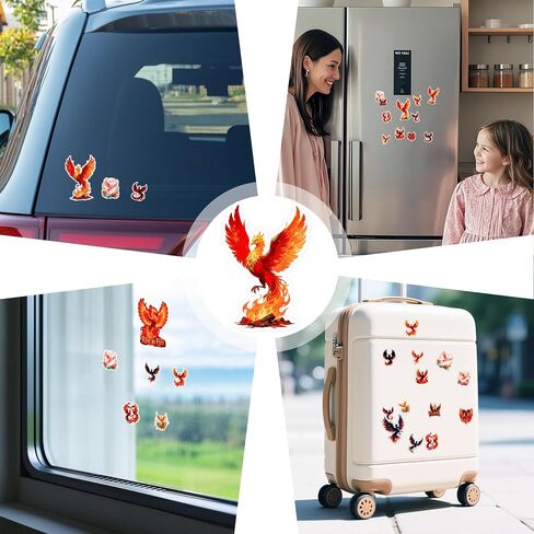 108 pcs Magic Phoenix Sticker Fire, Dark, Lighting, Ice, Water Chibi Stickers Vinyl Waterproof for Kids Car Decal, Hard hat Scrapbook Birthday Christmas Gift Funny Girl Boy in Kuwait