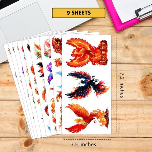 108 pcs Magic Phoenix Sticker Fire, Dark, Lighting, Ice, Water Chibi Stickers Vinyl Waterproof for Kids Car Decal, Hard hat Scrapbook Birthday Christmas Gift Funny Girl Boy in Kuwait