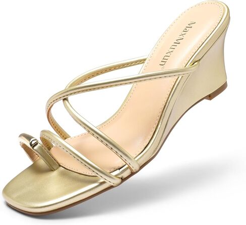 Maxmuxun نساء 2.75in إسفين سترايس سترايس مريحة انزلاق الصيف غير الرسمي على أخمص القدمين يتخبط in Kuwait