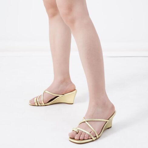 Maxmuxun نساء 2.75in إسفين سترايس سترايس مريحة انزلاق الصيف غير الرسمي على أخمص القدمين يتخبط in Kuwait