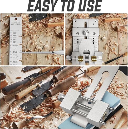 مجموعة Jig Sharing Chisel ، نظام دليل شحذ دقيق مع لاعبي الزاوية القابلة للتعديل وقياس الزاوية ، جميع أدوات شحذ المعادن الدقيقة لألعاب وخشب الطائرات (5/32 "إلى 3") in Kuwait