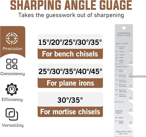 مجموعة Jig Sharing Chisel ، نظام دليل شحذ دقيق مع لاعبي الزاوية القابلة للتعديل وقياس الزاوية ، جميع أدوات شحذ المعادن الدقيقة لألعاب وخشب الطائرات (5/32 "إلى 3") in Kuwait