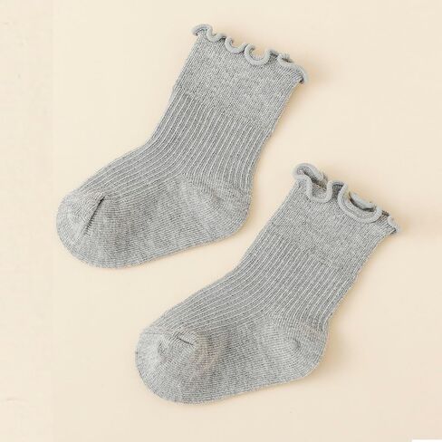 7 Pairs Baby Girls Ruffle Socks Toddler Infant Girls Boys Frilly Cute Ankle Socks Soft Cotton Size 3M - 5Y in Saudi Arabia