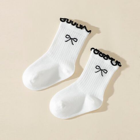 7 Pairs Baby Girls Ruffle Socks Toddler Infant Girls Boys Frilly Cute Ankle Socks Soft Cotton Size 3M - 5Y in Saudi Arabia