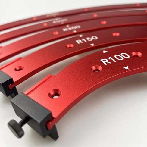 مجموعة دليل توجيه Router Radius Jig & Corner ، 5pcs قالب نصف قطر زاوية Aluminium Morter لـ Woodworking (R100 R150 R200 R250 R300) قوالب توجيه متينة in Kuwait