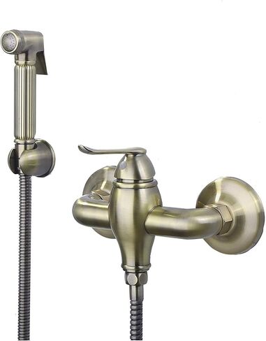 Handheld Bidet Sprayer for Toilet, Green Bronze Brass Cloth Diaper Sprayer Kit with Hot and Cold Water, Wall Mounted Toilet Bidet Set in Saudi Arabia