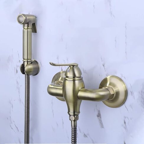 Handheld Bidet Sprayer for Toilet, Green Bronze Brass Cloth Diaper Sprayer Kit with Hot and Cold Water, Wall Mounted Toilet Bidet Set in Saudi Arabia