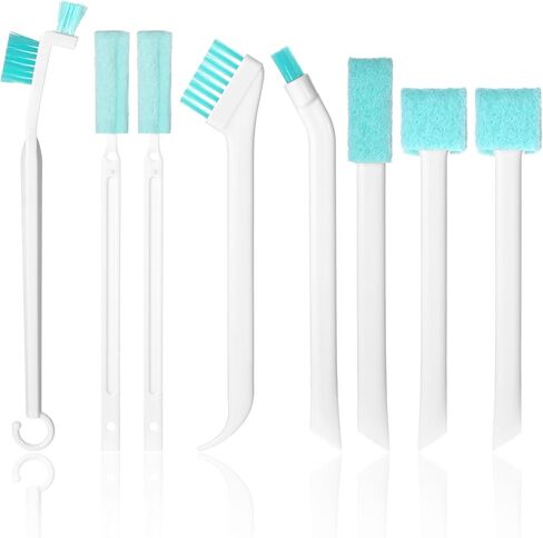 8pcs فرشاة تنظيف صغيرة للمساحات الضيقة ، فرش تنظيف الشقوق الصغيرة للاستخدام المنزلي مساحات صغيرة مجموعة أدوات تنظيف الصق in Kuwait
