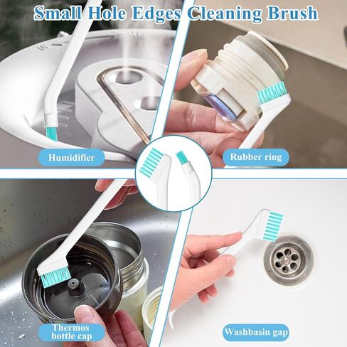 8pcs فرشاة تنظيف صغيرة للمساحات الضيقة ، فرش تنظيف الشقوق الصغيرة للاستخدام المنزلي مساحات صغيرة مجموعة أدوات تنظيف الصق in Kuwait