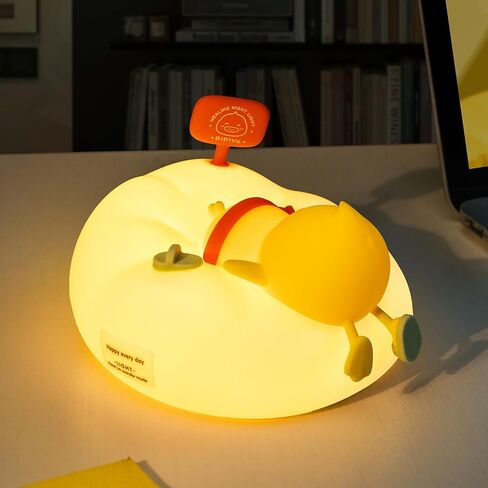 Night Light for Kids, Cute Duck Silicone Nightlight with Timer, Rechargeable Nursery Light, LED Squishy Night Lights, Safe Bedside Lamp, Dimmable Animal Night Lamp for Boys Girls Toddler (Duck) in Saudi Arabia