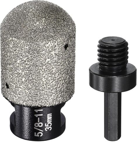 HARFINGTON 2pcs Diamond Finger Shaped Milling Bit 35mm 2 Holes with 5/8"-11 Thread with Conversion for Enlarging Shaping Milling Existing Holes on Marble Countertop, Black in Saudi Arabia