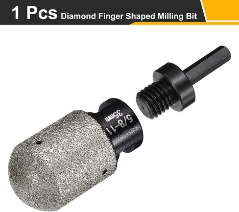 HARFINGTON 2pcs Diamond Finger Shaped Milling Bit 35mm 2 Holes with 5/8"-11 Thread with Conversion for Enlarging Shaping Milling Existing Holes on Marble Countertop, Black in Saudi Arabia