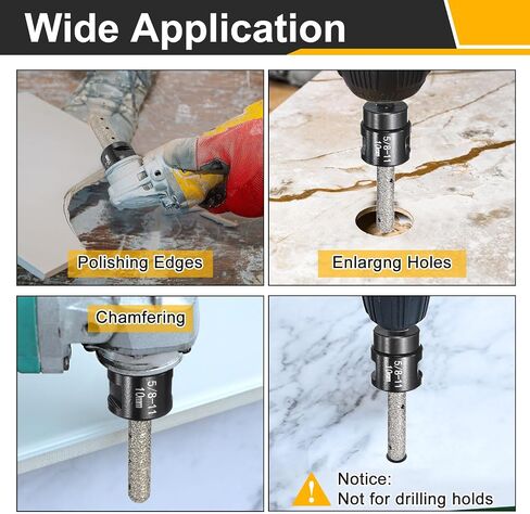 HARFINGTON 2pcs Diamond Finger Shaped Milling Bit 35mm 2 Holes with 5/8"-11 Thread with Conversion for Enlarging Shaping Milling Existing Holes on Marble Countertop, Black in Saudi Arabia