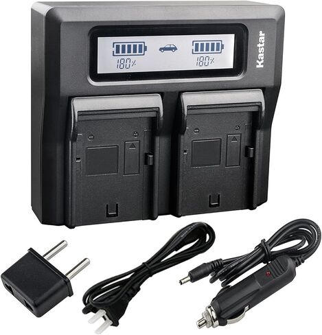 KASTAR FAST DUAL LCD Charger لـ Canon BP-828 BP828 CANON VIXIA GX10 XF400 XF405 HFG30 HFG40 HF G50 HF G60 HFM32 HFM40 HFM400 HF20 HF200 HG21 XA10 XA55 in Saudi Arabia