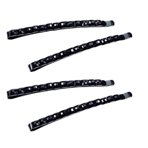 4 Pcs Black Rhinestone Barrettes, Crystal Diamond Bobby Pin, Shiny Hair Pin, Hairpin, Sparkly Hair Decoration for Women Clip Bangs Metal Hair Clip Hair Pins Hair Accessories in Saudi Arabia