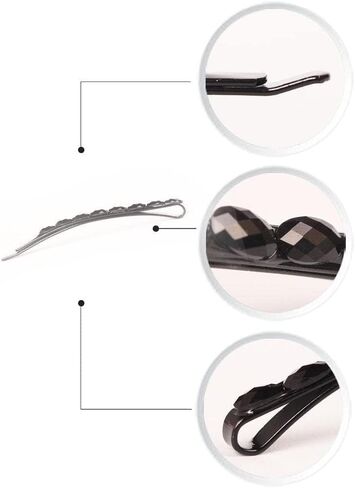 4 Pcs Black Rhinestone Barrettes, Crystal Diamond Bobby Pin, Shiny Hair Pin, Hairpin, Sparkly Hair Decoration for Women Clip Bangs Metal Hair Clip Hair Pins Hair Accessories in Saudi Arabia