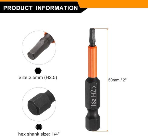 HARFINGTON Hex Head Wrench Drill Bit 3mm(H3) Metric 1/4" Hex Shank 2"(50mm) Length S2 Steel Magnetic Impact Drivers Screwdriver Bit Hexagon Electric Drill Bits in Saudi Arabia