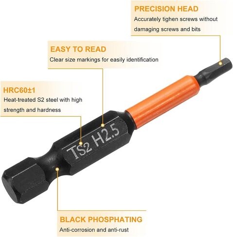 HARFINGTON Hex Head Wrench Drill Bit 3mm(H3) Metric 1/4" Hex Shank 2"(50mm) Length S2 Steel Magnetic Impact Drivers Screwdriver Bit Hexagon Electric Drill Bits in Saudi Arabia