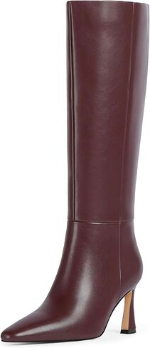 Modatope Knee High Boots for Women Pointed Square Toe Stiletto Heel Tall Boots High Heel Side Zipper Long Boots in Saudi Arabia