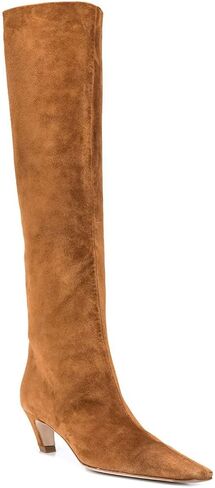 MOOMMO Women Kitten Heel Over Knee High Boots Square Toe Matte Pull On Wide Calf Pleated Low Heel Thigh Boots Stylish Retro Dress Boots Comfort 4-11 M US in Kuwait