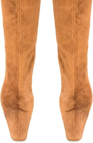 MOOMMO Women Kitten Heel Over Knee High Boots Square Toe Matte Pull On Wide Calf Pleated Low Heel Thigh Boots Stylish Retro Dress Boots Comfort 4-11 M US in Kuwait