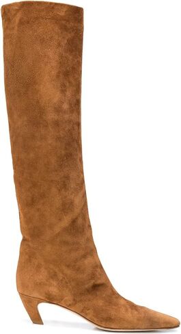 MOOMMO Women Kitten Heel Over Knee High Boots Square Toe Matte Pull On Wide Calf Pleated Low Heel Thigh Boots Stylish Retro Dress Boots Comfort 4-11 M US in Kuwait