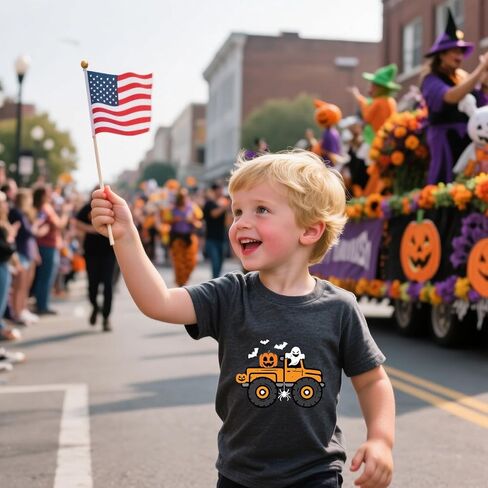 Toddler Halloween Shirts for Boys & Girls - Short Sleeve Tees with Ghouls, Ghosts & Pumpkins Graphics 2-7T in Saudi Arabia