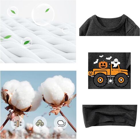 Toddler Halloween Shirts for Boys & Girls - Short Sleeve Tees with Ghouls, Ghosts & Pumpkins Graphics 2-7T in Saudi Arabia