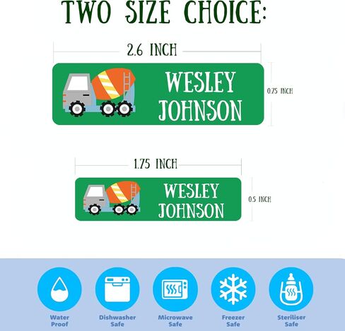 128 Custom Waterproof Dishwasher Safe Kid Name Labels for Daycare, School Supply, Baby Bottles, Lunch Boxes and Cups, Travel. Cute Personalized Design Name Stickers (Pattern 10) in Saudi Arabia
