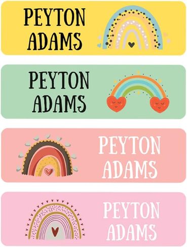 128 Custom Waterproof Dishwasher Safe Kid Name Labels for Daycare, School Supply, Baby Bottles, Lunch Boxes and Cups, Travel. Cute Personalized Design Name Stickers (Pattern 10) in Saudi Arabia