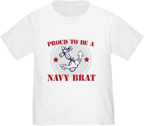CafePress Proud Navy Brat T Shirt Cute Toddler Graphic Tee, 100% Cotton in Saudi Arabia