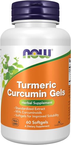 NOW Supplements, مواد هلامية من الكركمين الكركمي (كركم لونغا)، مستخلص موحد، مكمل عشبي يحتوي على 95% من الكركمينويدات، 120 كبسولة هلامية in Saudi Arabia