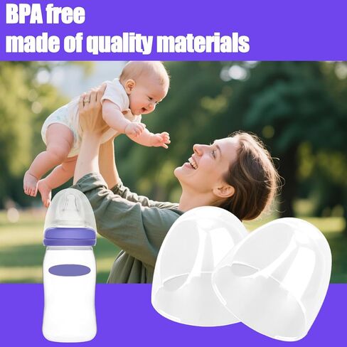 6pcs Baby Bottle Caps Compatible with Lansinoh Bottles, Soft & Safe Baby Bottle Tops Lids Replacement in Saudi Arabia