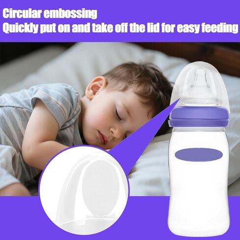 6pcs Baby Bottle Caps Compatible with Lansinoh Bottles, Soft & Safe Baby Bottle Tops Lids Replacement in Saudi Arabia