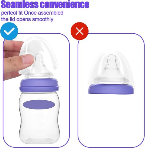 6pcs Baby Bottle Caps Compatible with Lansinoh Bottles, Soft & Safe Baby Bottle Tops Lids Replacement in Saudi Arabia