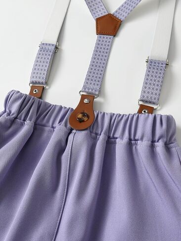 Baby Boys Shorts Sets, Infant Shirt+Shorts+ Tie+Suspenders,Toddler Outfits Suits in Kuwait