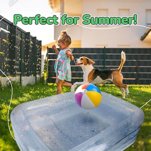 ارت كرييتيفيتي حوض سباحة للاطفال قابل للنفخ من سباركلي - 3 مستويات - حمام سباحة شفاف قابل للنفخ مع جليتر فضي وقاعدة مبطنة، حمام سباحة صغير سهل النفخ للفناء الخلفي in Kuwait