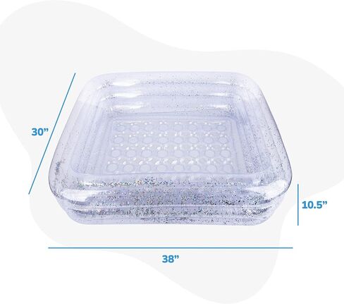 ارت كرييتيفيتي حوض سباحة للاطفال قابل للنفخ من سباركلي - 3 مستويات - حمام سباحة شفاف قابل للنفخ مع جليتر فضي وقاعدة مبطنة، حمام سباحة صغير سهل النفخ للفناء الخلفي in Kuwait