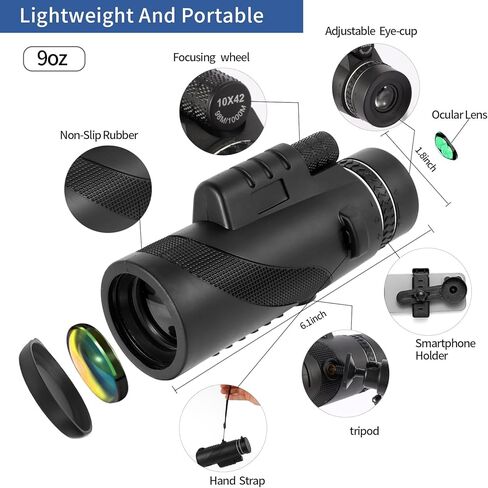 10 × 42 تلسكوب أحادي ، نطاق FMC و BAK4 عالي الطاقة ، قبضة غير قابلة للانزلاق ، مقاومة للماء ، هدايا أعياد الميلاد للرجال أبي في سن المراهقة ، هدايا لعيد ميلاد الزوج ، لصيد المشي لمسافات طويلة في سفر الطيور in Saudi Arabia