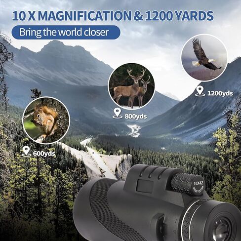 10 × 42 تلسكوب أحادي ، نطاق FMC و BAK4 عالي الطاقة ، قبضة غير قابلة للانزلاق ، مقاومة للماء ، هدايا أعياد الميلاد للرجال أبي في سن المراهقة ، هدايا لعيد ميلاد الزوج ، لصيد المشي لمسافات طويلة في سفر الطيور in Saudi Arabia