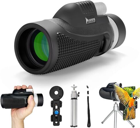تلسكوب أحادي للبالغين ، 40 × 60 HD الرؤية الكبيرة أحادية اللون مع ترايبود محول الهاتف الذكي ، أحادي الطاقة عالي الطاقة لتخييم المشي لمسافات طويلة ، BAK4 PRISM FMC ، مقاومة للماء (40 × 60) in Kuwait
