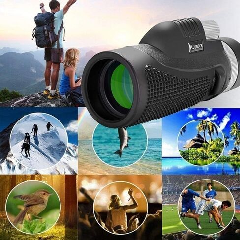 تلسكوب أحادي للبالغين ، 40 × 60 HD الرؤية الكبيرة أحادية اللون مع ترايبود محول الهاتف الذكي ، أحادي الطاقة عالي الطاقة لتخييم المشي لمسافات طويلة ، BAK4 PRISM FMC ، مقاومة للماء (40 × 60) in Kuwait