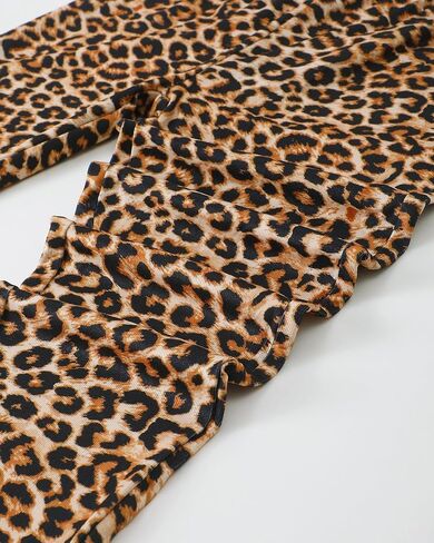 Jecson Toddler Girl Clothes Ruffle Long Sleeve Figure Graphic Sweatshirt and Leopard Pants Fall Winter Outfits Set 2-8Y in Kuwait