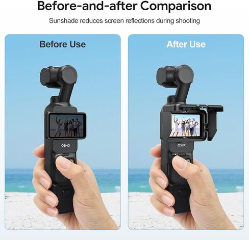 OMOTON Screen Protector for DJI Osmo Pocket 3 + Screen Sunshade Cover Auto-Pop Up, Foldable Anti-Glare & Scratch Accessories Kit in Saudi Arabia